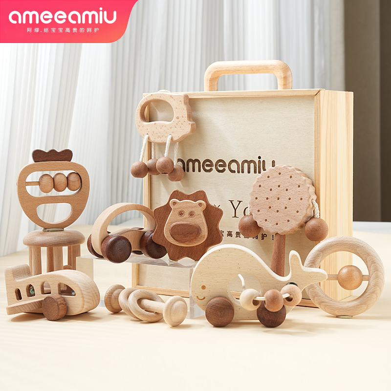 婴儿必备宝宝衣服礼物用品木质玩具秋冬新生的儿满月初生见面礼盒